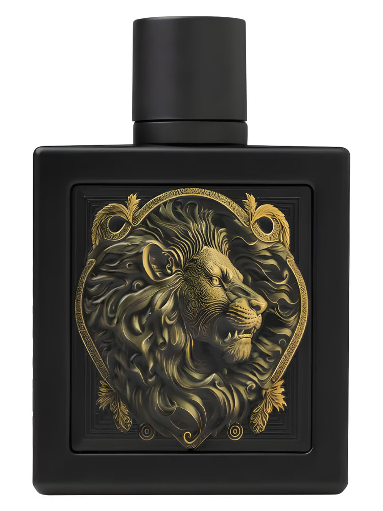 Rayhaan Lion Eau de Parfum, fragancia oriental ambarada con pera, menta y vainilla, disponible en Kheprys Fragrance