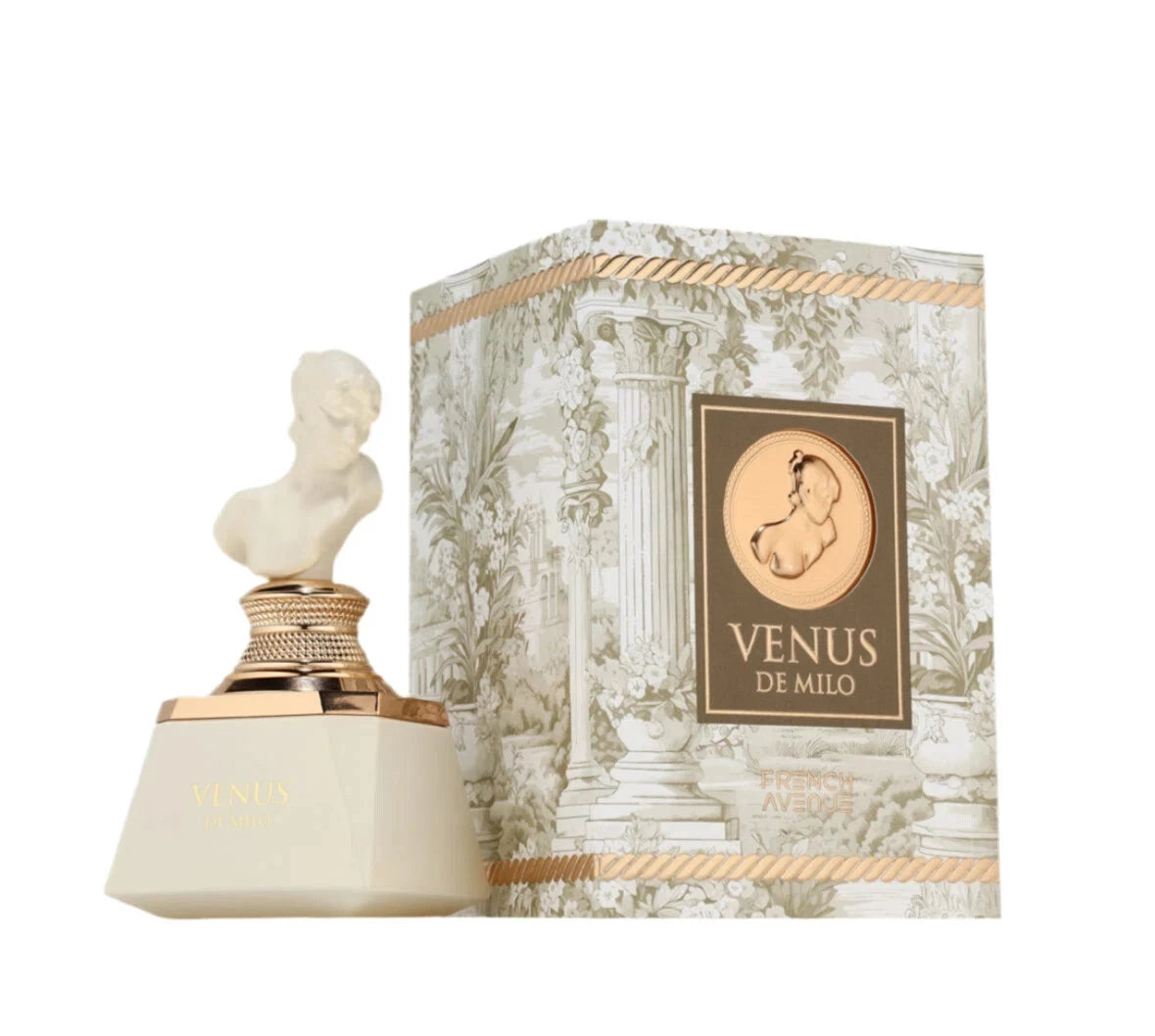 French Avenue Venus de Milo Eau de Parfum, fragancia floral ambarada elegante, disponible en Kheprys Fragrance